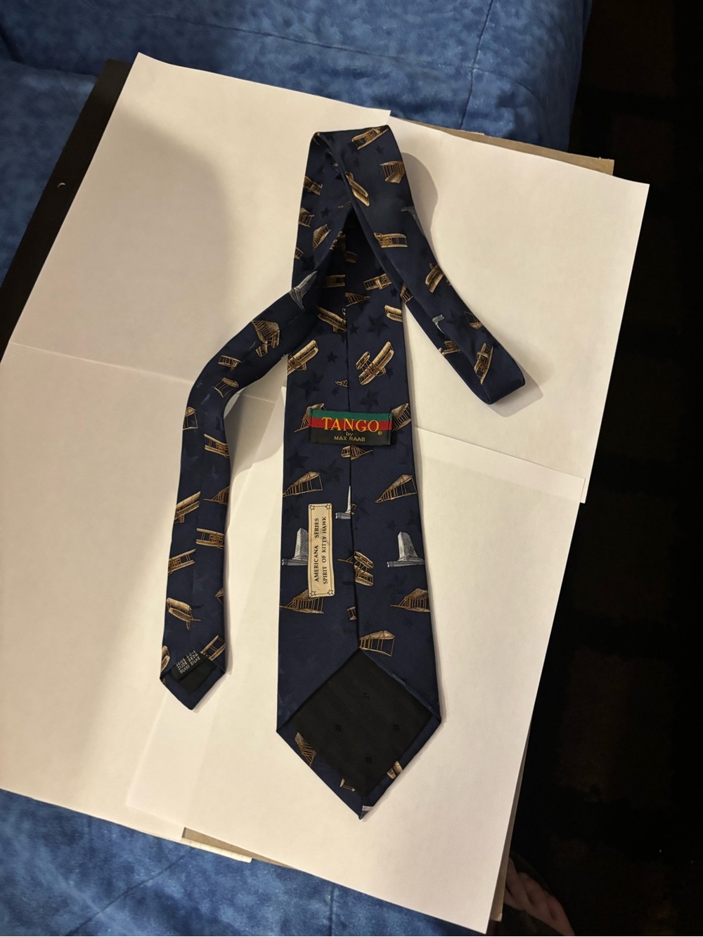 Americana Series "Spirit of Kitty Hawk" Navy Vintage Silk Tie